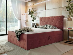 Moderní boxspring postel Silena 180x200cm, růžová Magic Velvet