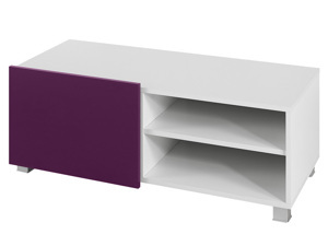 Ordia TV stolek 1D bílá/fialový lesk