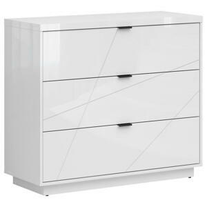 XXXL KOMODA, bílá, vysoce lesklá bílá, 106/93/42,5 cm