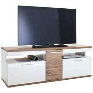 Livetastic KOMODA POD TELEVIZI, bílá, barvy dubu, 150/55/50 cm