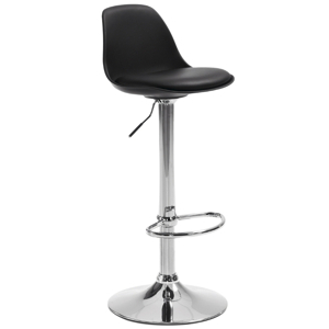 Černá koženková barová židle Kave Home Orlando 60-82 cm