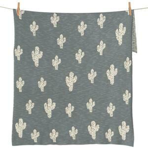 Šedá bavlněná dětská deka Quax Kaktus 100 x 80 cm