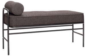 Antracitově šedá čalouněná lavice Hübsch Pipe 106 cm