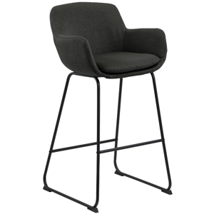 Scandi Tmavě šedá látková barová židle Tara 76 cm