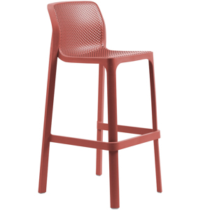 Nardi Červená plastová zahradní barová židle Net 76 cm