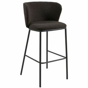 Černá látková barová židle Kave Home Ciselia 75 cm
