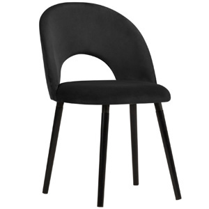 Černá sametová jídelní židle MICADONI TANTI