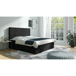 Postel 62 BAKU 200x200 cm s úložným prostorem Černá