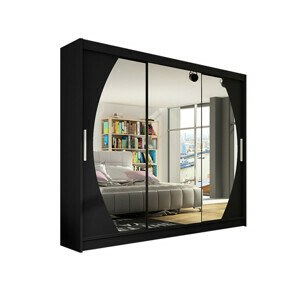 Velká šatní skříň ASTON V 250 cm - černá