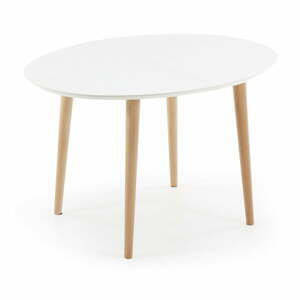 Biely rozkladací jedálenský stôl s bielou doskou 90x120 cm Oqui – Kave Home