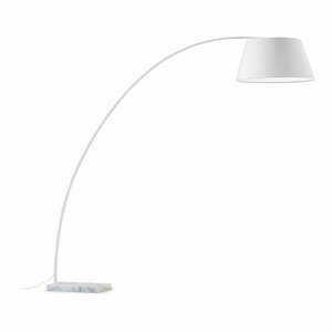 Biela stojacia lampa s textilným tienidlom (výška 210 cm) Juhe – Kave Home