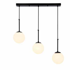 Čierne závesné svietidlo so skleneným tienidlom 15x67 cm Pompei - Candellux Lighting