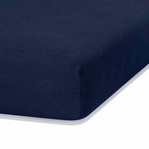 Tmavomodrá napínacia froté plachta 140x200 cm Ruby – Restilo
