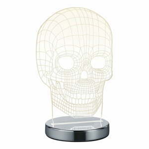 LED stolová lampa v lesklej striebornej farbe (výška 21 cm) Skull - Trio