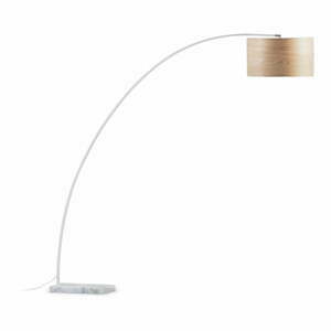 Biela/v prírodnej farbe stojacia lampa s dreveným tienidlom (výška 210 cm) Juhe Ash – Kave Home