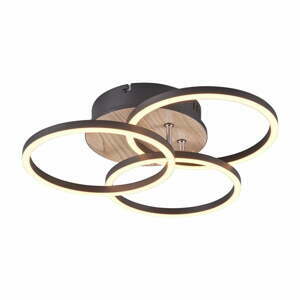 Čierno-hnedé LED stropné svietidlo 43x43 cm Circle – Trio