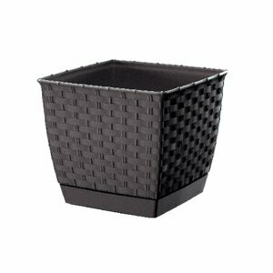 kvetináč RATOLLA SQUARE 25x25x22cm HN tm. (440U) s miskou, 25 cm