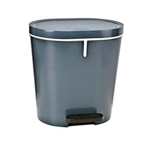Denox Oval pedálový odpadkový koš 8 l, plast, antracitový, 8 l