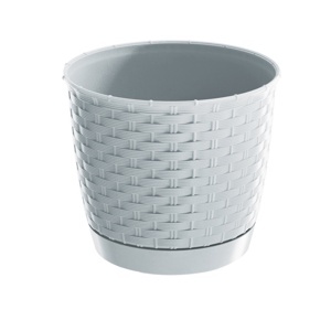 Plastový kvetináč Ratolla Round biela, pr. 19 cm