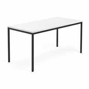 Jednací stůl QBUS, 4 nohy, 1600x800 mm, černý rám, bílá