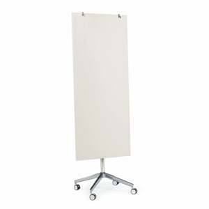 Mobilná sklenená magnetická tabuľa STELLA, 650x1575 mm, svetlošedá
