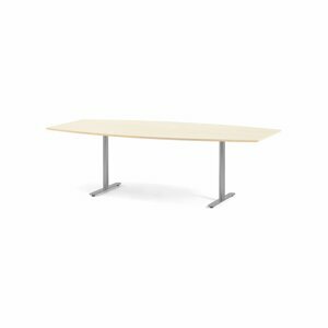 Jednací stůl SELMA, 2400x1200 mm, HPL, bříza, hliníkově šedá
