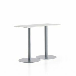 Barový stůl ALVA, 1400x700x1100 mm, stříbrná, bílá