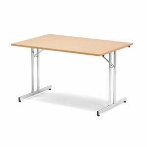 Skladací rokovací stôl EMILY, 1200x800 mm, bukový laminát/chróm
