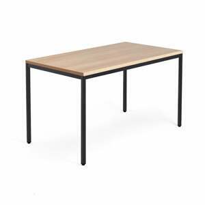 Psací stůl QBUS, 4 nohy, 1400x800 mm, černý rám, dub