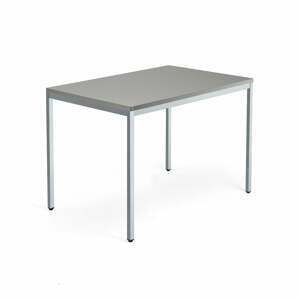 Psací stůl QBUS, 4 nohy, 1200x800 mm, stříbrný rám, světle šedá