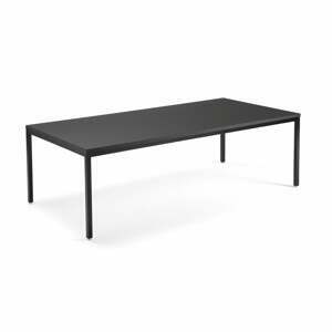 Jednací stůl QBUS, 2400x1200 mm, 4 nohy, černý rám, černá