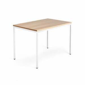 Psací stůl QBUS, 4 nohy, 1200x800 mm, bílý rám, dub