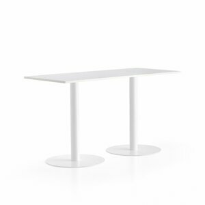 Barový stůl ALVA, 1800x800x1000 mm, bílá, bílá