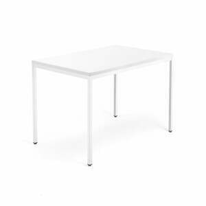 Psací stůl QBUS, 4 nohy, 1200x800 mm, bílý rám, bílá