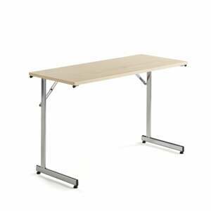 Rokovací stôl Claire, 1200x500 mm, brezový laminát/chróm