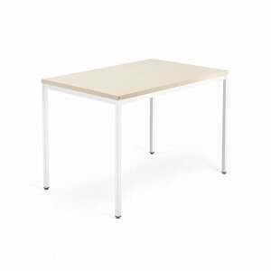 Psací stůl QBUS, 4 nohy, 1200x800 mm, bílý rám, bříza
