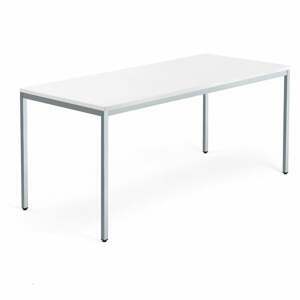 Psací stůl QBUS, 4 nohy, 1800x800 mm, stříbrný rám, bílá