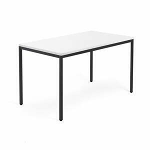 Psací stůl QBUS, 4 nohy, 1400x800 mm, černý rám, bílá