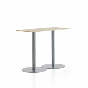Barový stůl ALVA, 1400x700x1100 mm, stříbrná, bříza