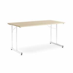 Rokovací stôl Claire, 1400x700 mm, brezový laminát/chróm