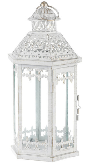 Lampáš Clara 39 cm, biely antik