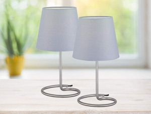 Stolná lampička - set 2 ks Twin, šedá