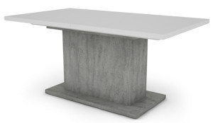 Jedálenský stôl Paulo 160x90 cm, biely/beton, rozkladací