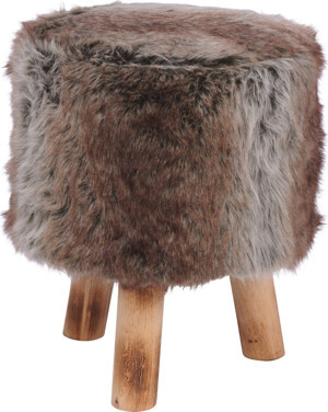 Stolička 32 cm, hnedá kožušina