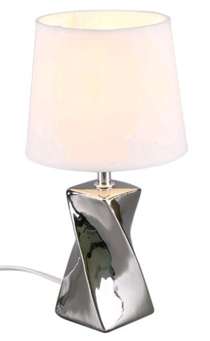 Stolná lampa Abeba, lesklá strieborná
