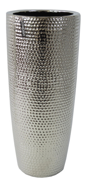 Váza Modern 49 cm, strieborná tepaná