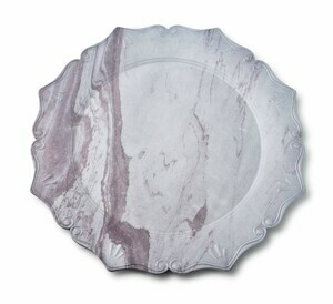 Mondex Dekorativní podtalíř BLANCHE V 33 cm růžový mramor