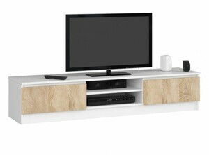 Ak furniture TV stolík Ronon 160 cm biely/sonoma