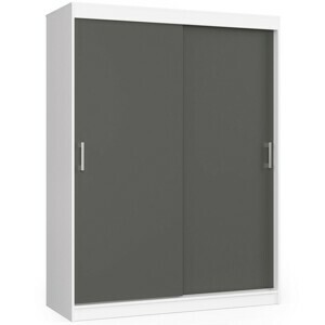 Ak furniture Šatníková skriňa posuvná 150 cm CLP biela/grafit