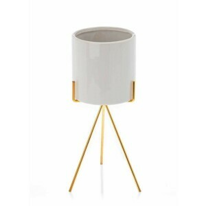 HowHomely Kvetináč na stojane Emma 28 cm biely